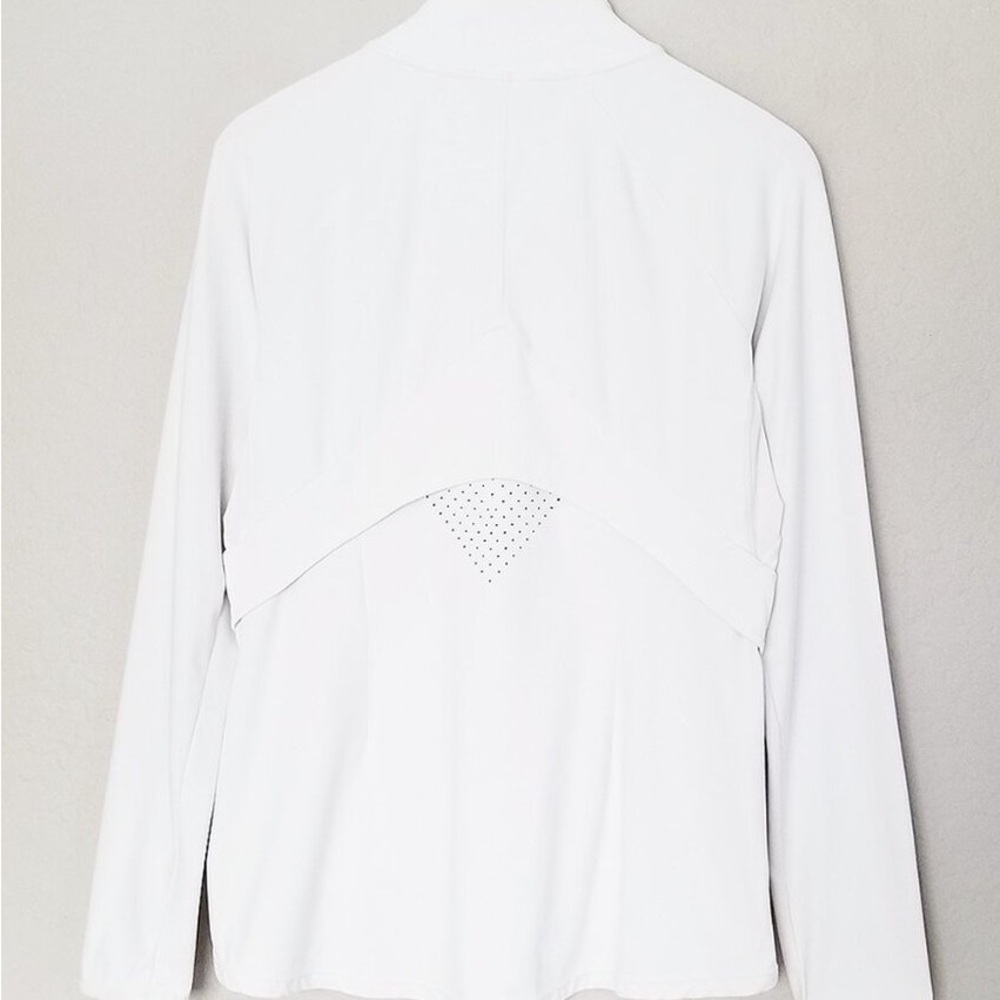 White Perforated Zip-Up Jacket - image 2